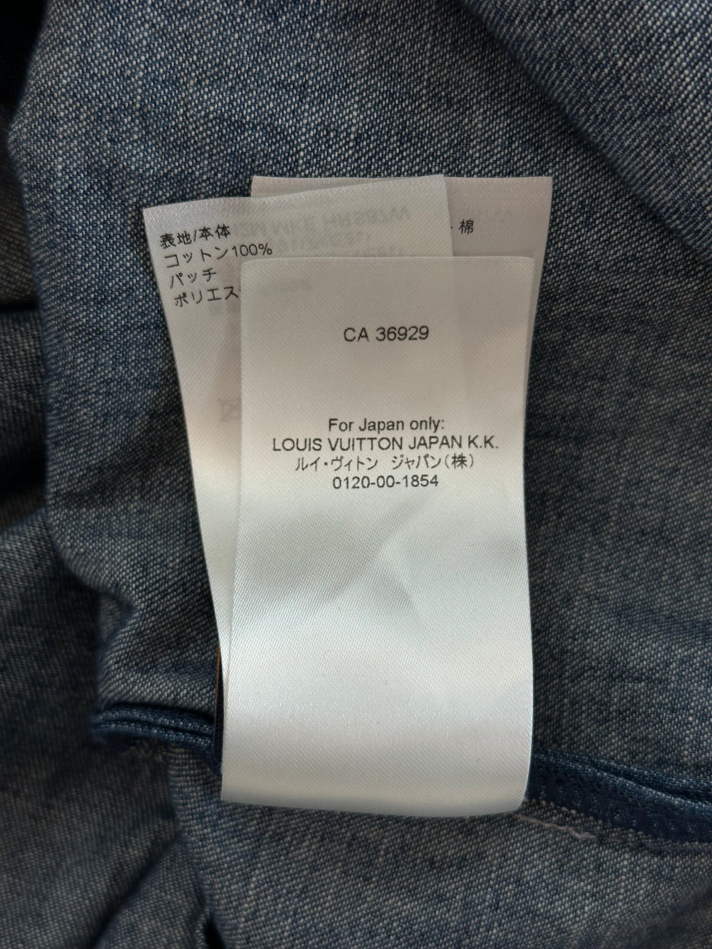 Louis Vuitton Blue & Gold Embroidered Denim Shirt