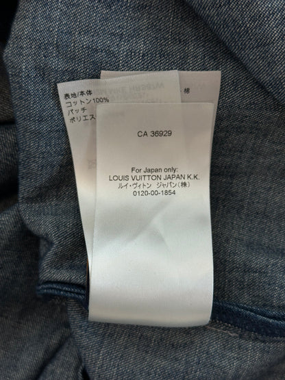 Louis Vuitton Blue & Gold Embroidered Denim Shirt