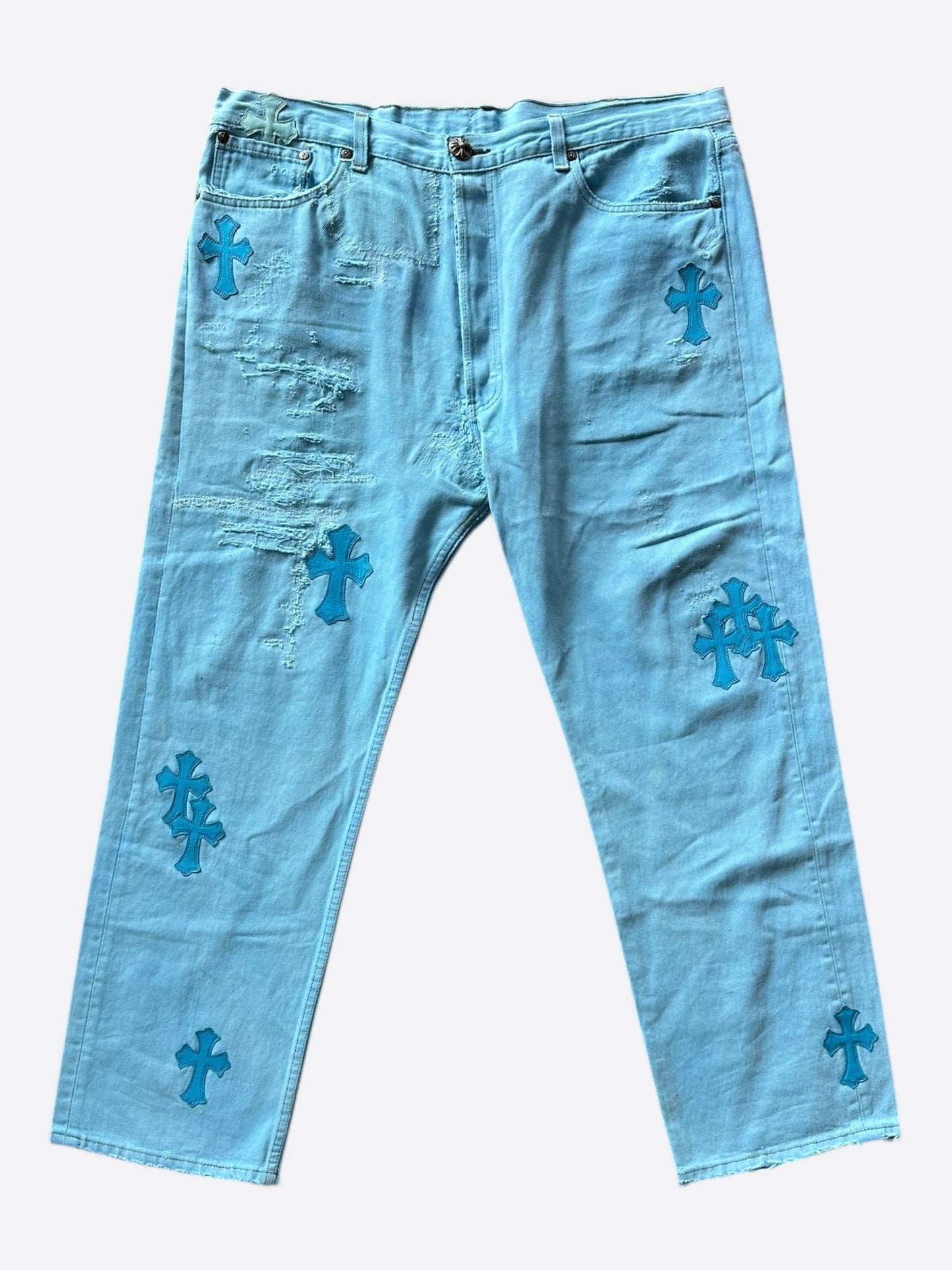 Chrome Hearts Drake Levi's Blue Cross Patch Jeans