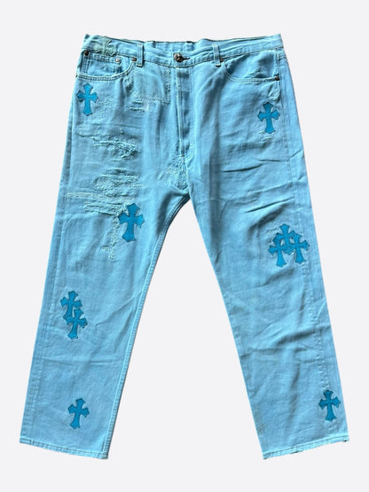 Chrome Hearts Drake Levi's Blue Cross Patch Jeans