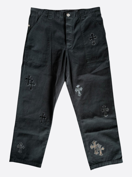 Chrome Hearts Black Cross Patch Fatigue Pants