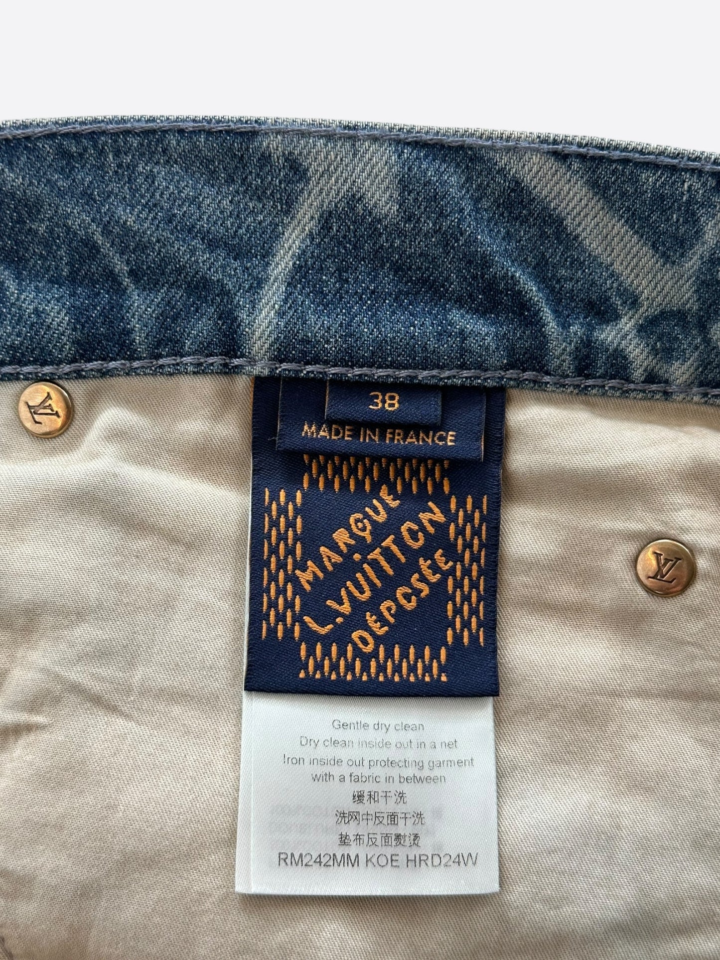 Louis Vuitton Blue & White Barbed Wire Monogram Denim Shorts
