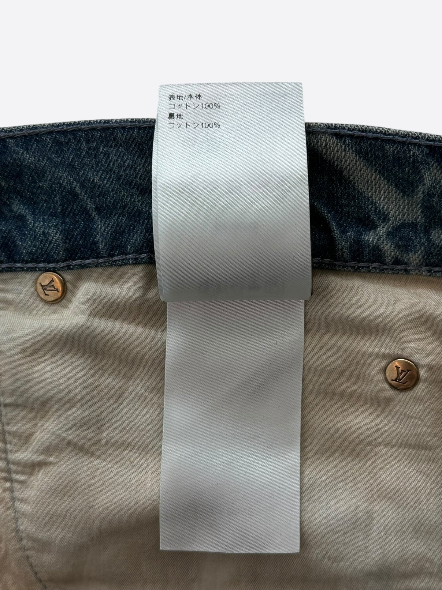 Louis Vuitton Blue & White Barbed Wire Monogram Denim Shorts