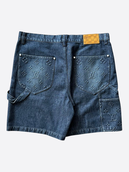 Louis Vuitton Blue Monogram Carpenter Denim Shorts