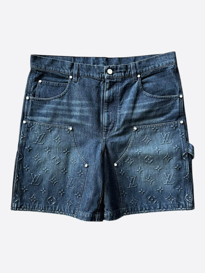 Louis Vuitton Blue Monogram Carpenter Denim Shorts