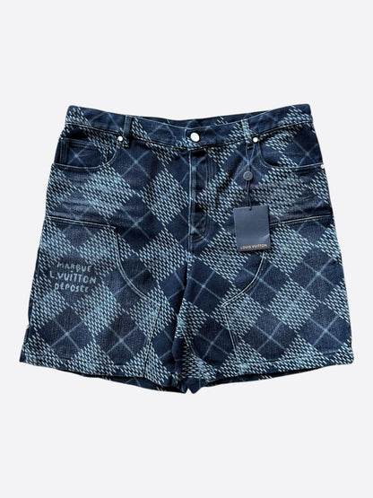 Louis Vuitton Blue Damier Denim Carpenter Shorts