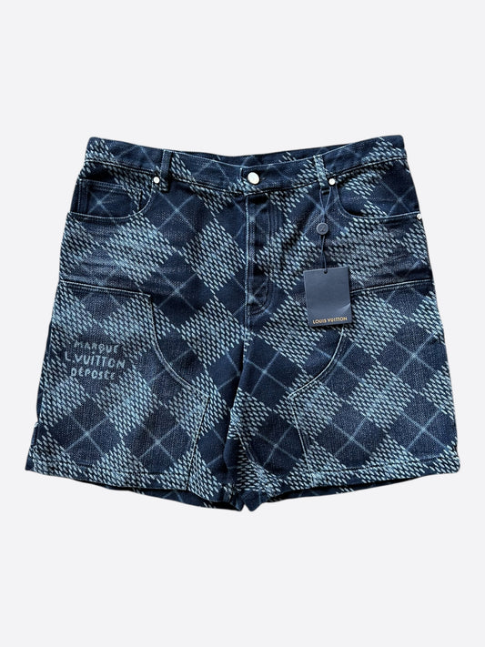 Louis Vuitton Blue Damier Denim Carpenter Shorts