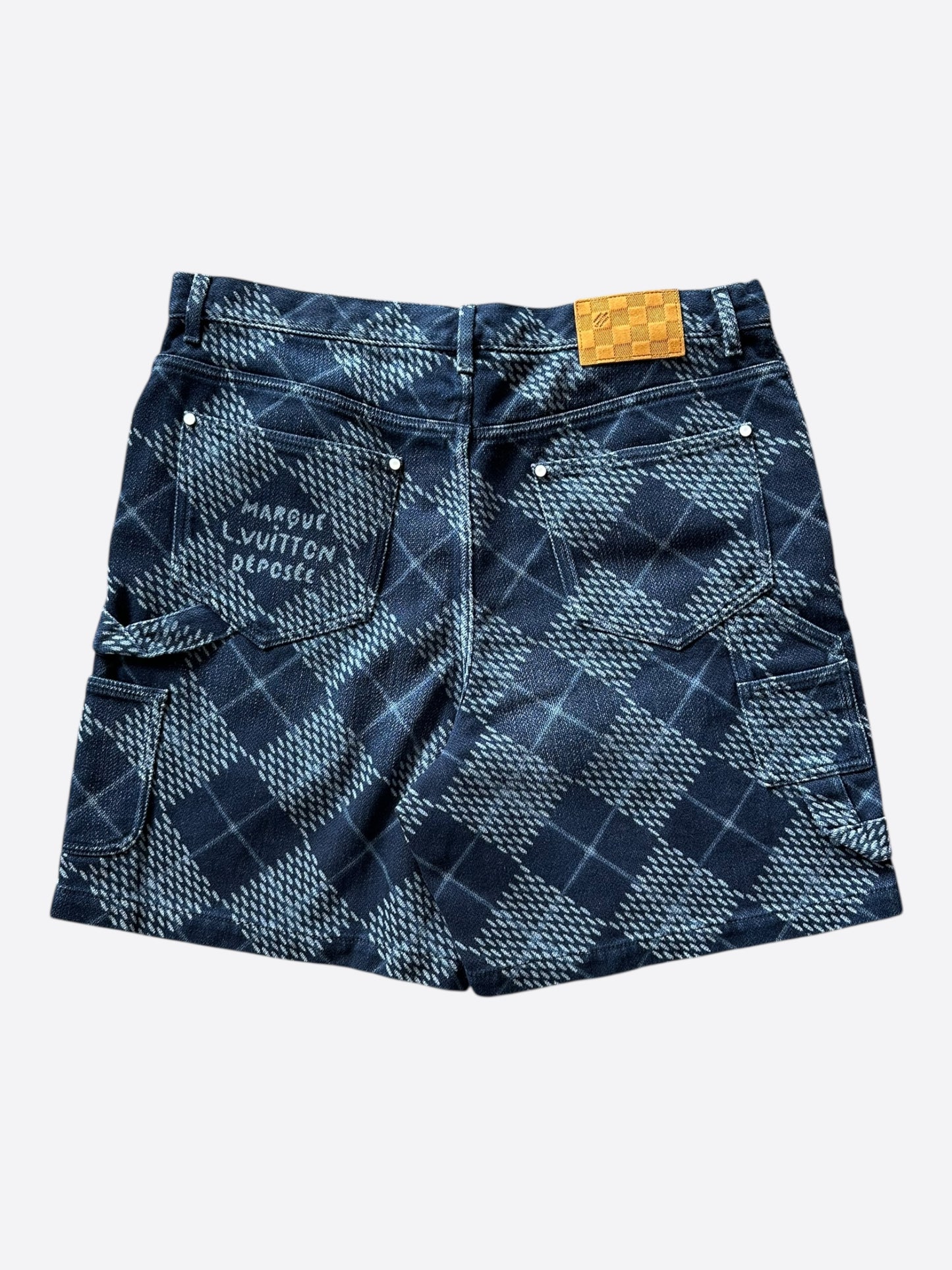 Louis Vuitton Blue Damier Denim Carpenter Shorts