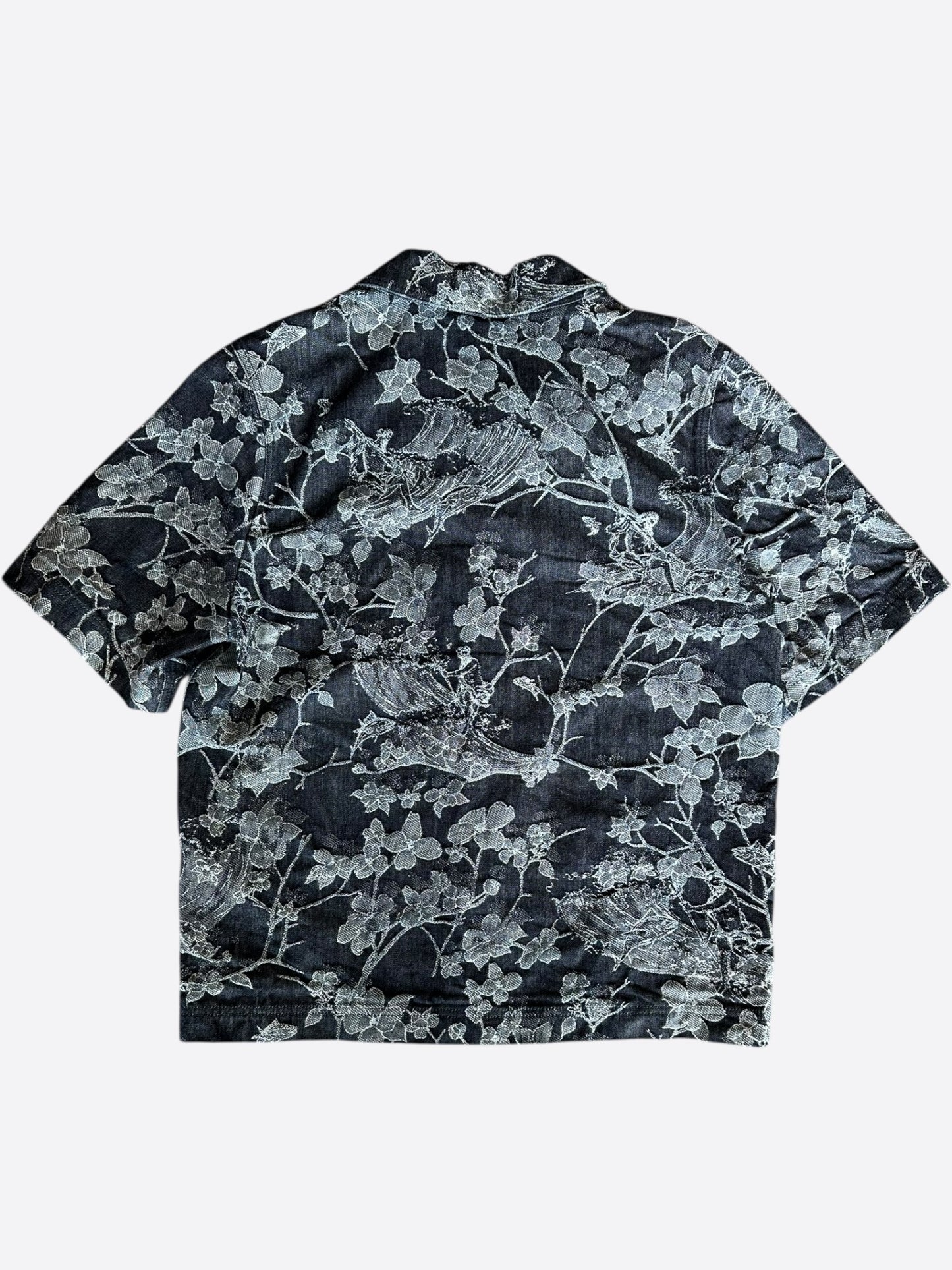 Louis Vuitton Blue & White Floral Monogram Denim Shirt