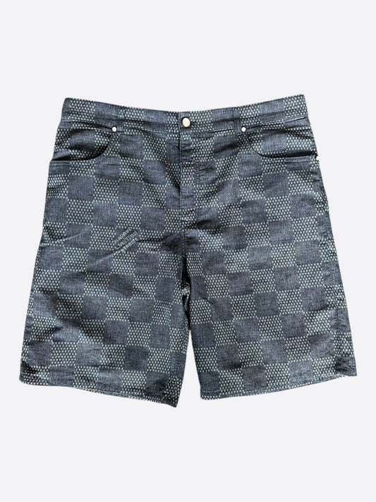 Louis Vuitton Blue Damier Denim Shorts