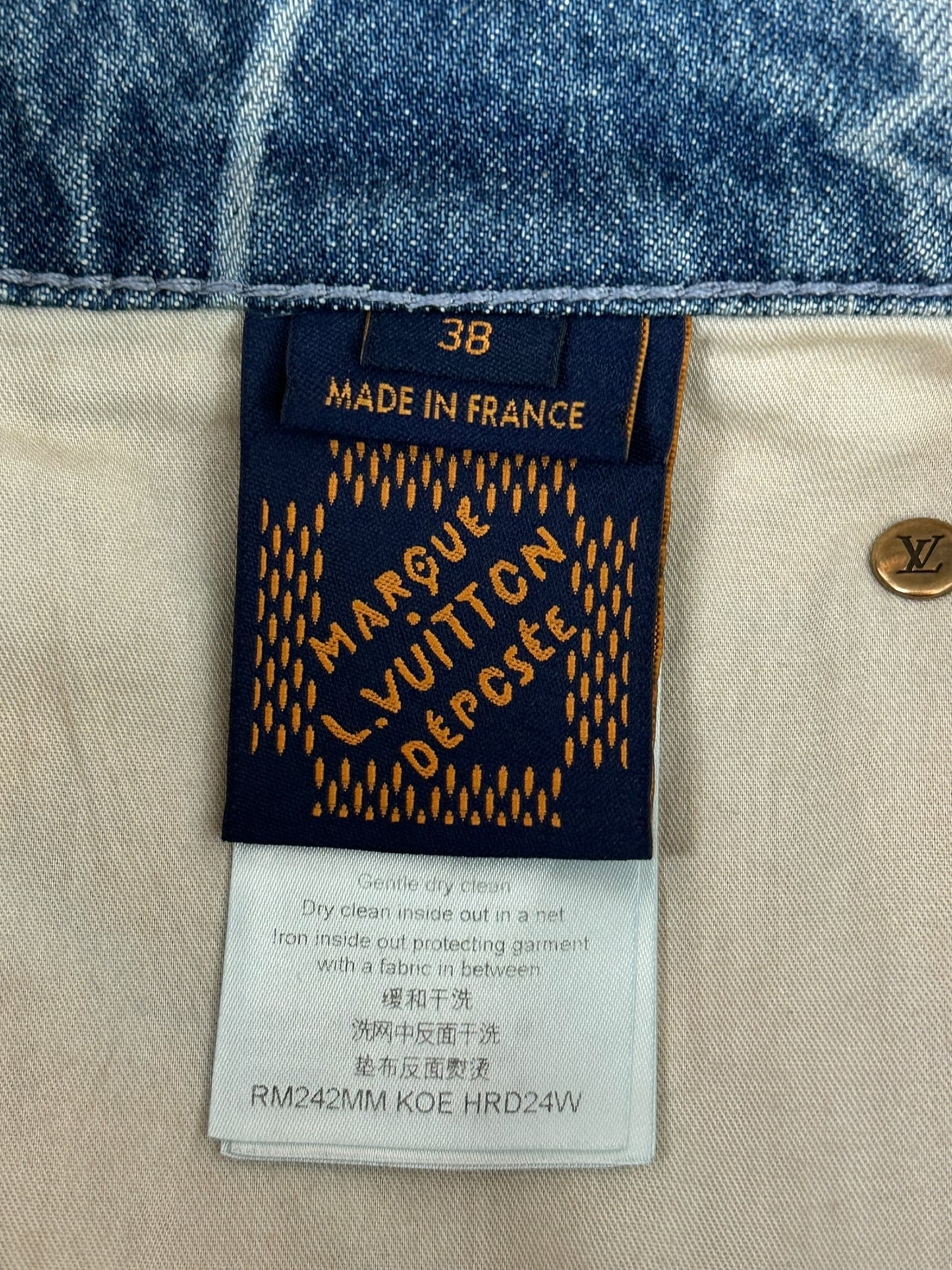 Louis Vuitton Blue & White Barbed Wire Monogram Denim Shorts