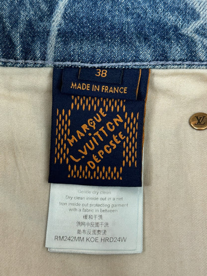 Louis Vuitton Blue & White Barbed Wire Monogram Denim Shorts