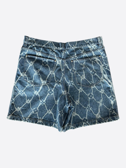 Louis Vuitton Blue & White Barbed Wire Monogram Denim Shorts