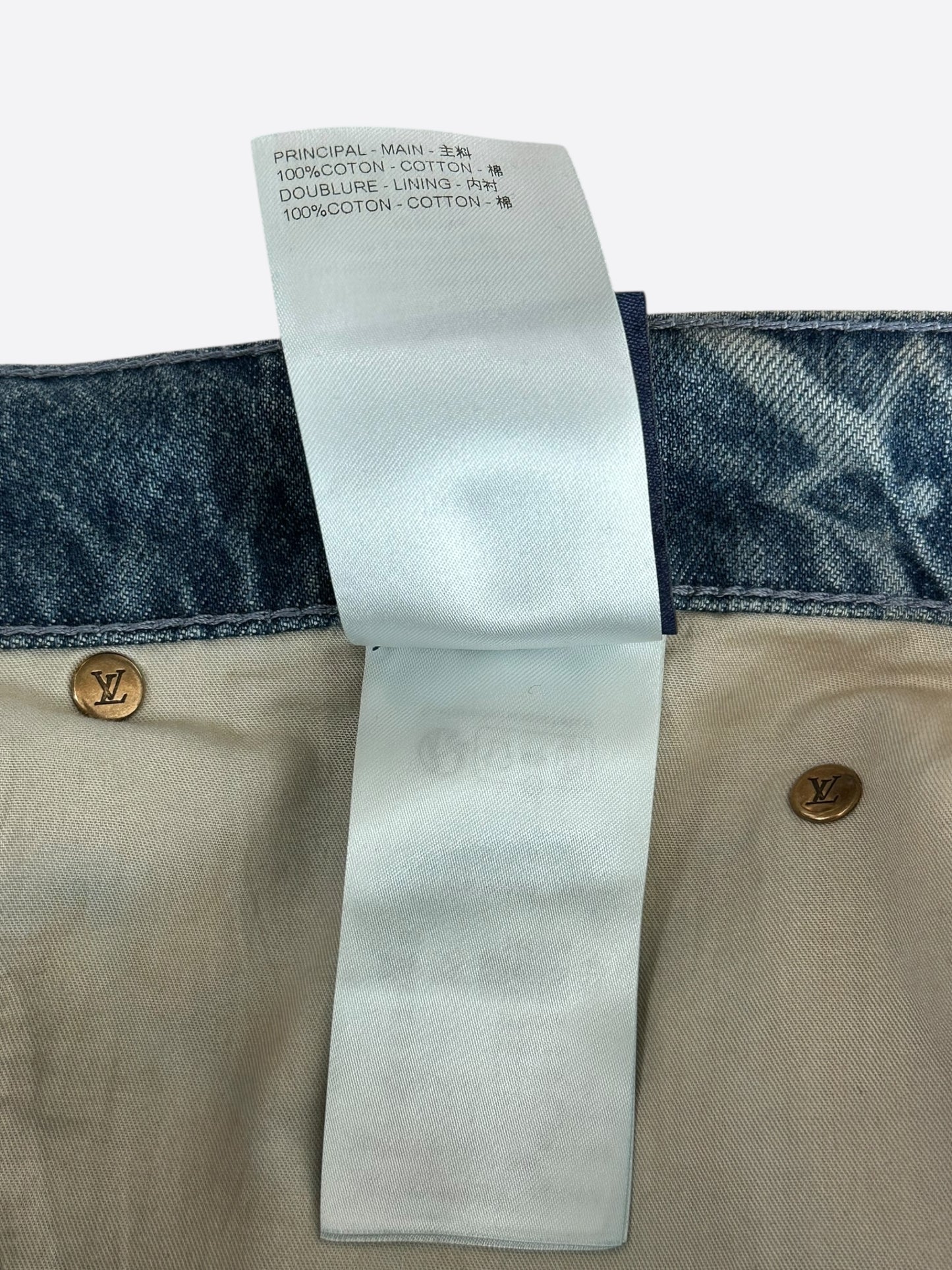 Louis Vuitton Blue & White Barbed Wire Monogram Denim Shorts