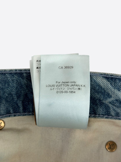 Louis Vuitton Blue & White Barbed Wire Monogram Denim Shorts