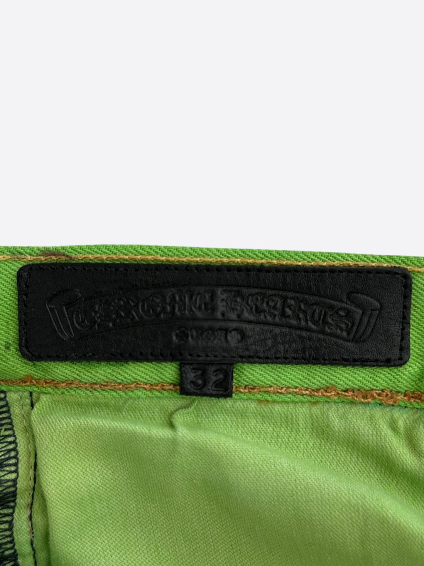 Chrome Hearts Levi's Green & Black Cross Patch Jeans
