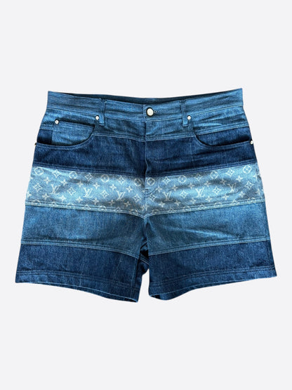Louis Vuitton Blue Monogram Patchwork Denim Shorts