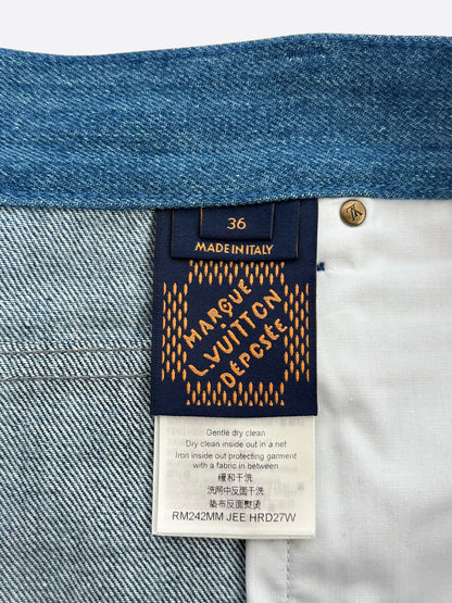 Louis Vuitton Blue Monogram Patchwork Denim Shorts