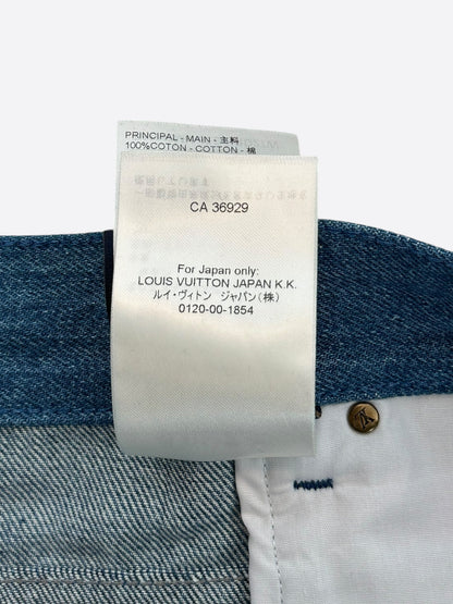 Louis Vuitton Blue Monogram Patchwork Denim Shorts