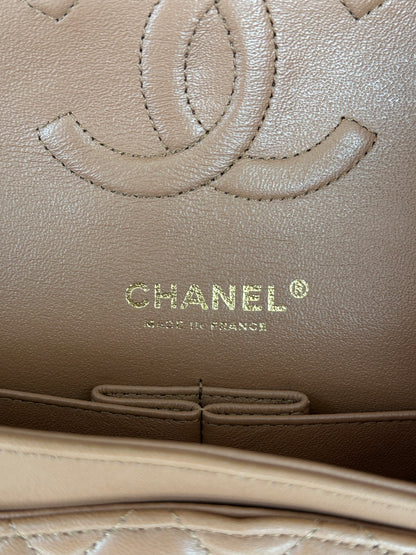 Chanel Beige Quilted Medium Flap Bag
