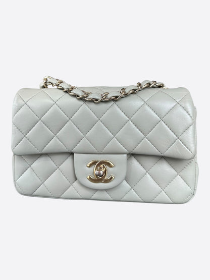 Chanel Grey Mini Rectangular Classic Flap Bag