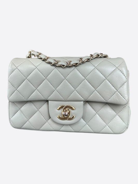 Chanel Grey Mini Rectangular Classic Flap Bag