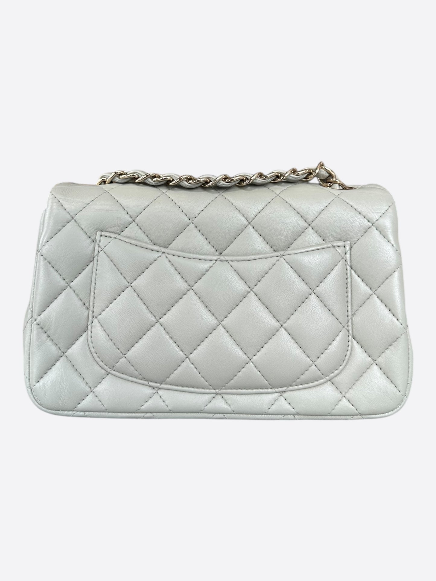 Chanel Grey Mini Rectangular Classic Flap Bag