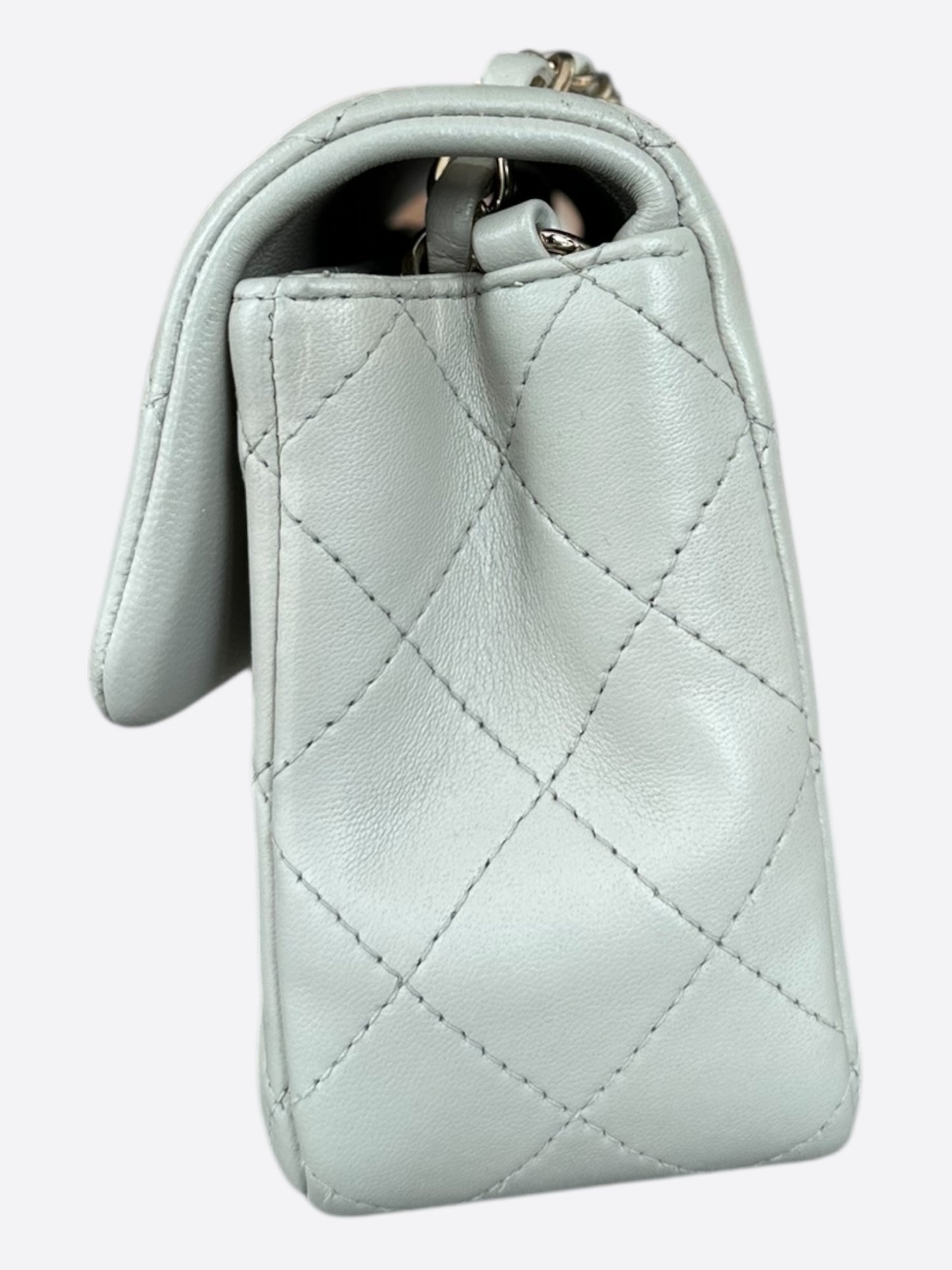 Chanel Grey Mini Rectangular Classic Flap Bag