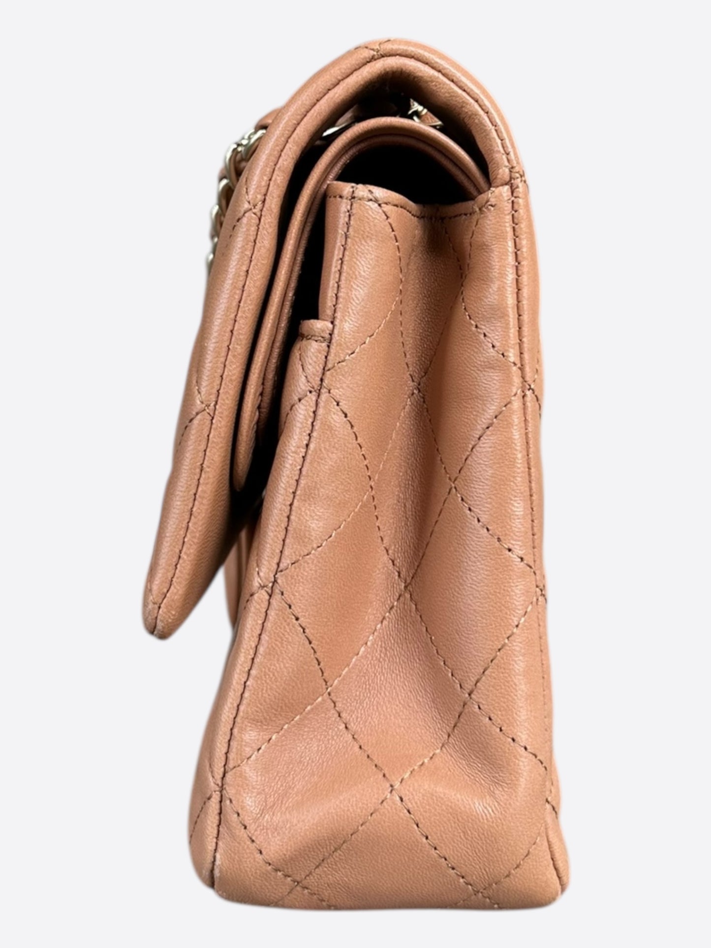 Chanel Beige Quilted Medium Flap Bag