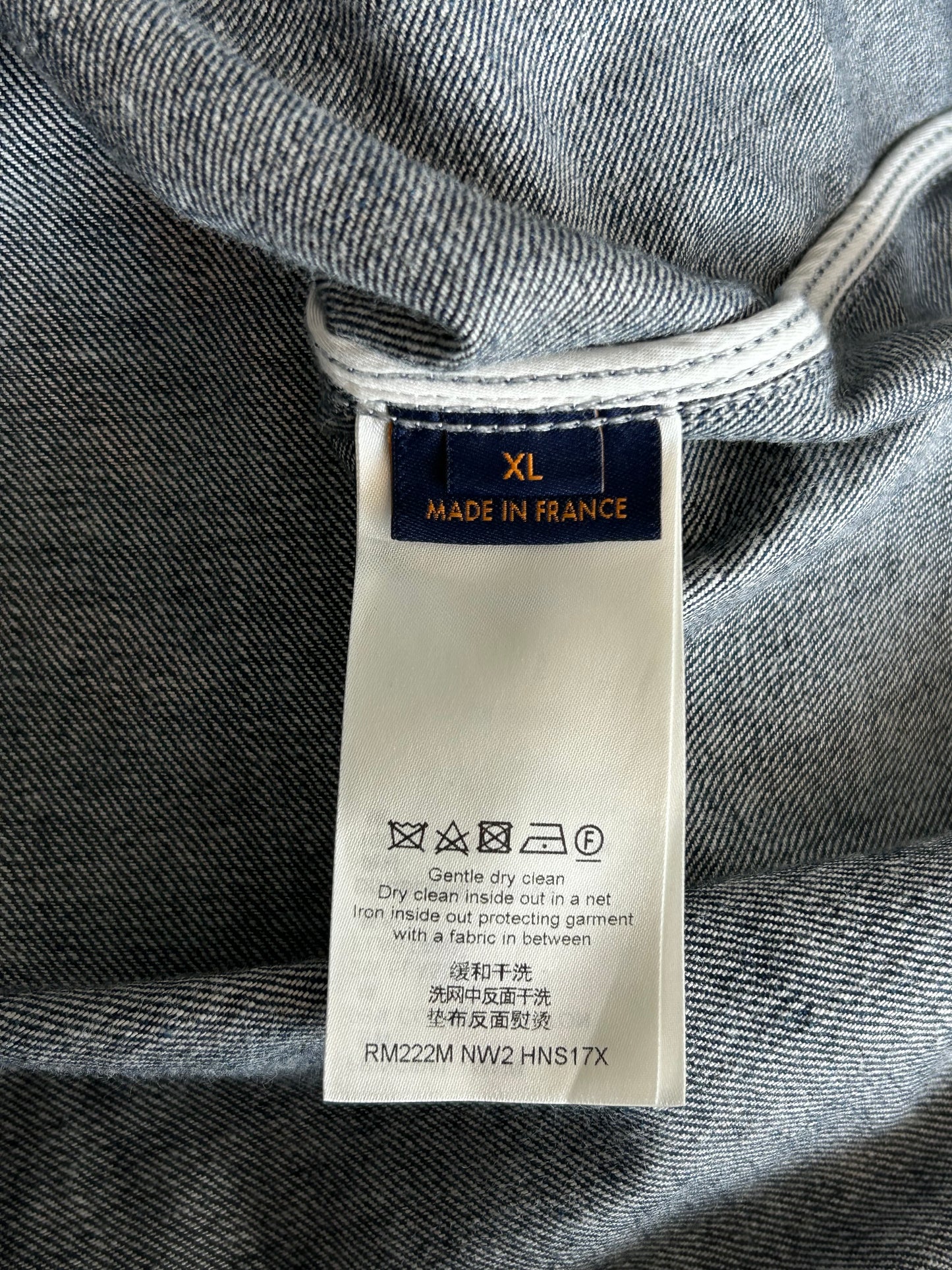 Louis Vuitton Blue Bleached Bandana Denim Button Up Shirt