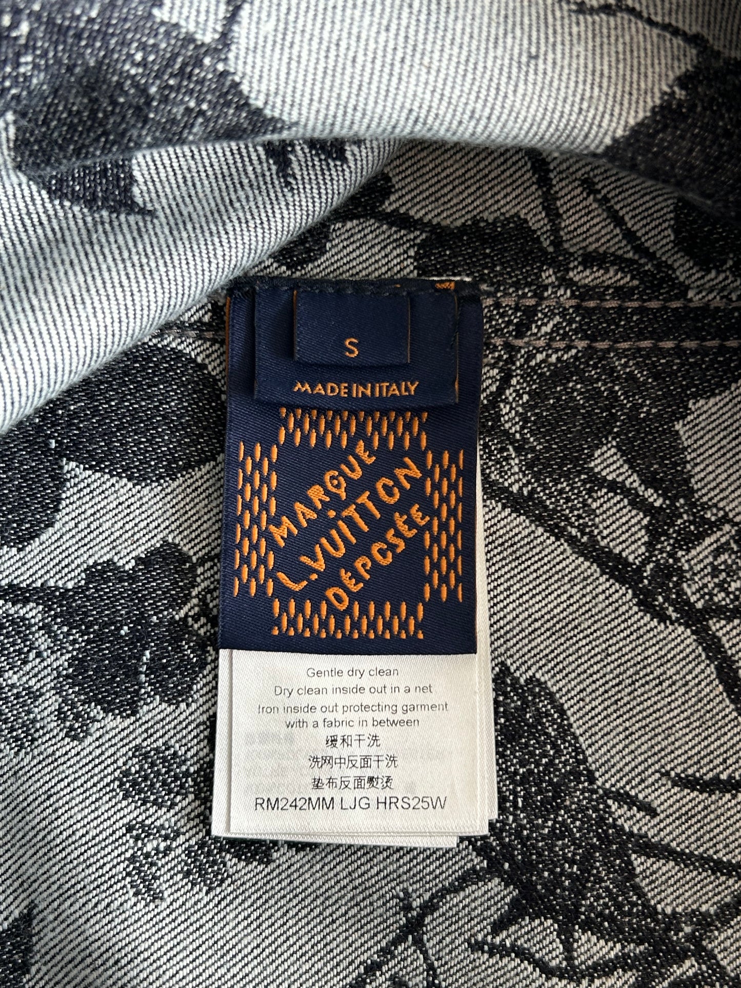 Louis Vuitton Blue & White Floral Monogram Denim Shirt