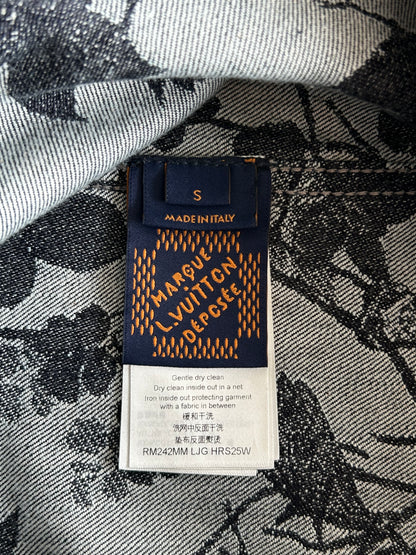 Louis Vuitton Blue & White Floral Monogram Denim Shirt