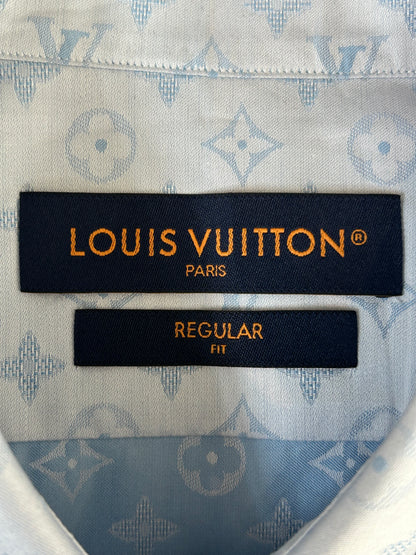 Louis Vuitton Blue Monogram Button Up Shirt