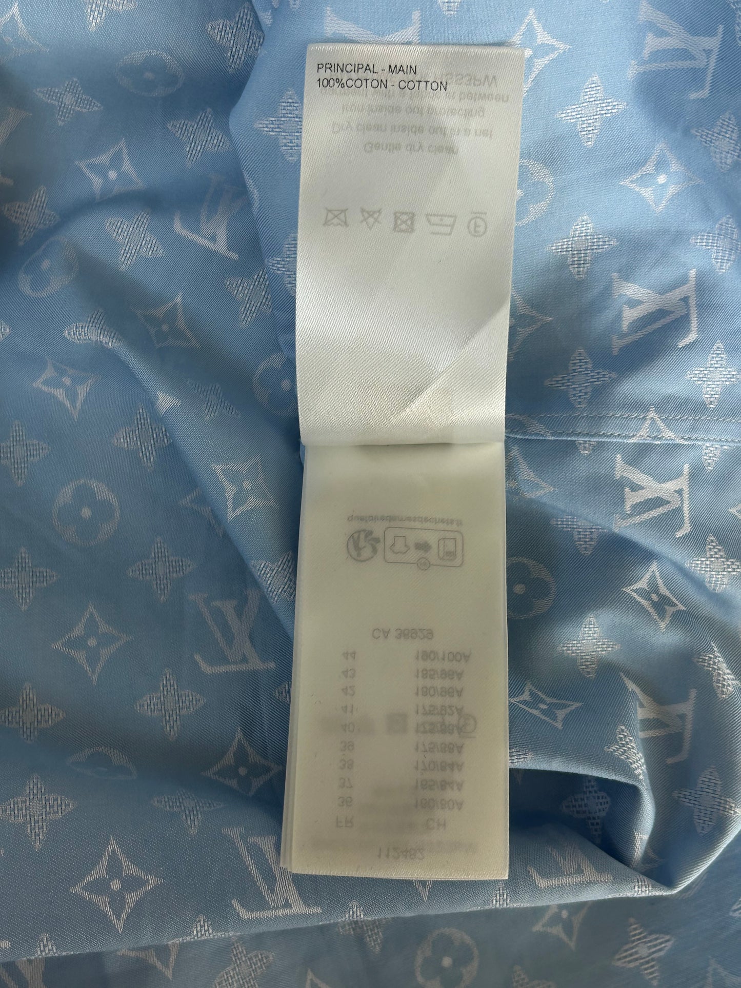 Louis Vuitton Blue Monogram Button Up Shirt