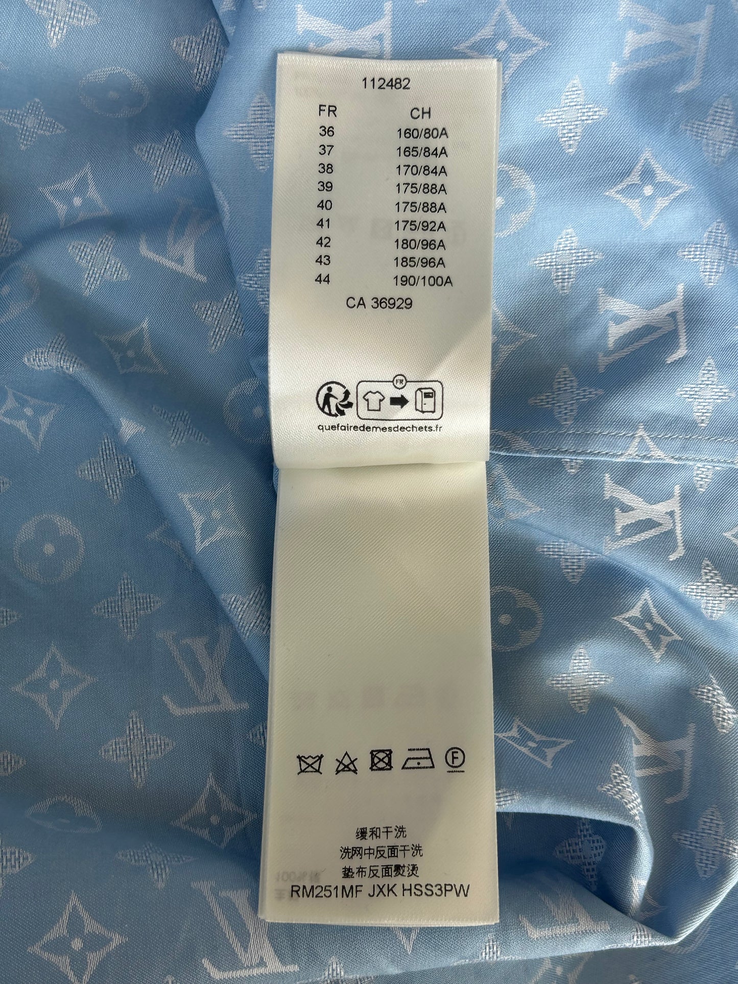 Louis Vuitton Blue Monogram Button Up Shirt