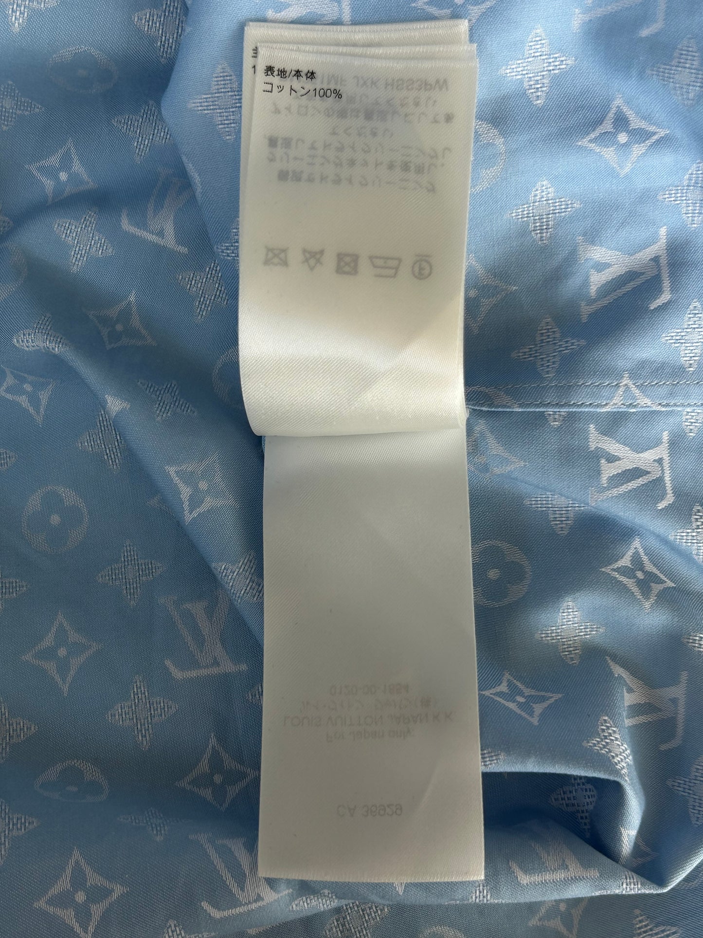 Louis Vuitton Blue Monogram Button Up Shirt