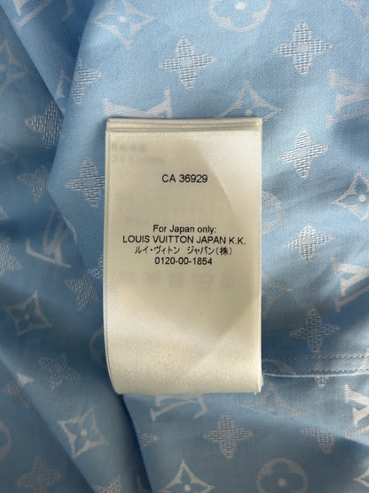 Louis Vuitton Blue Monogram Button Up Shirt