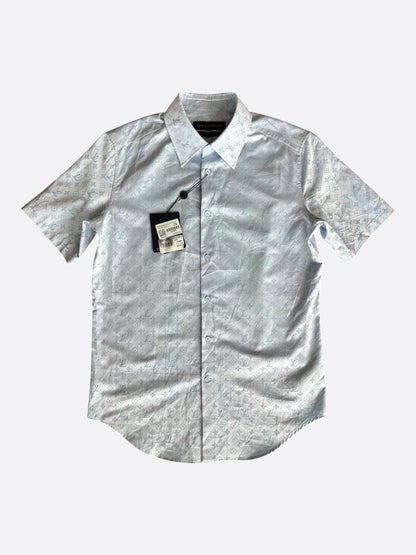 Louis Vuitton Blue Monogram Button Up Shirt