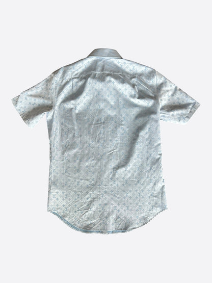Louis Vuitton Blue Monogram Button Up Shirt