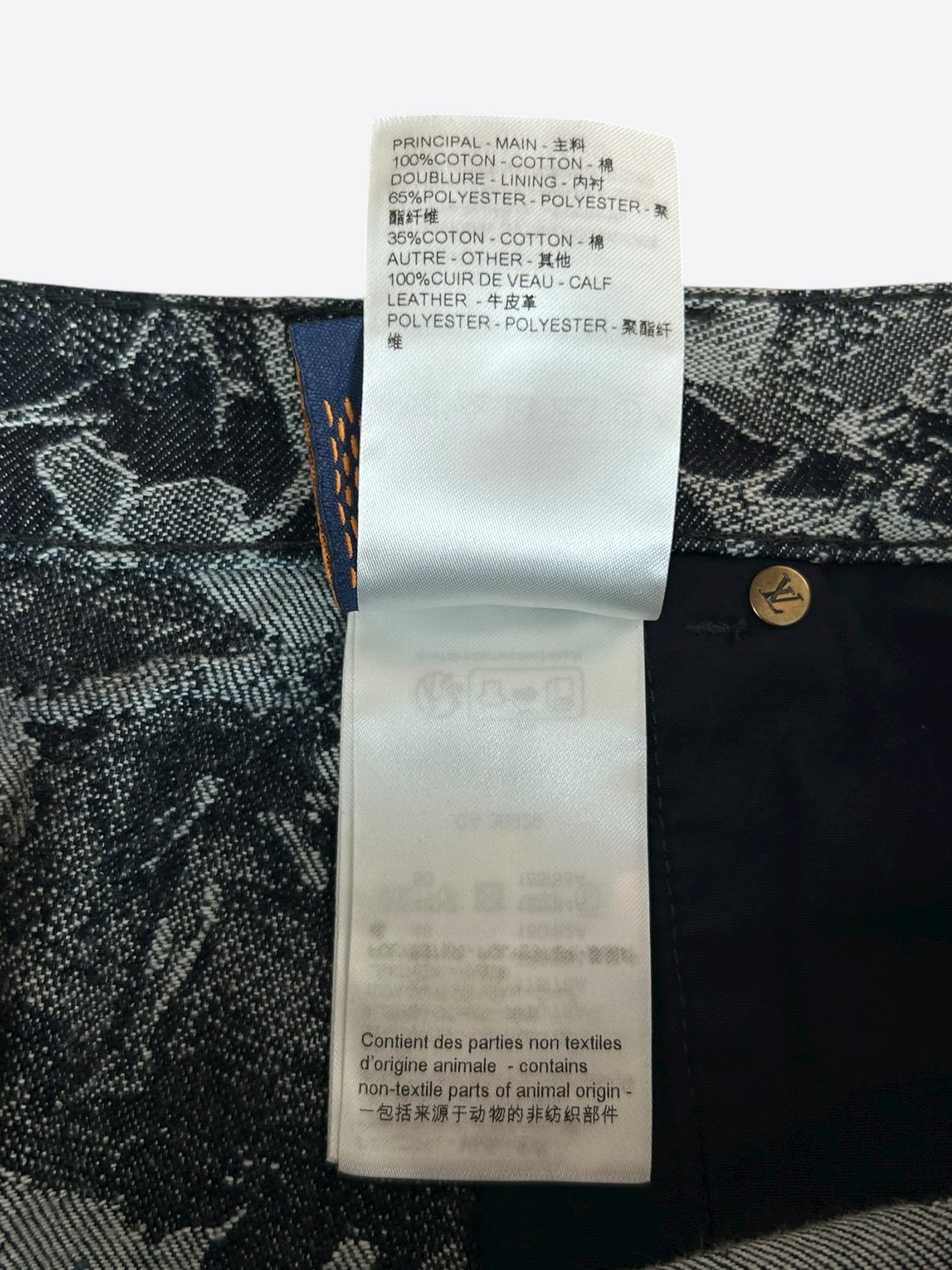 Louis Vuitton Blue & White Floral Monogram Denim Shorts