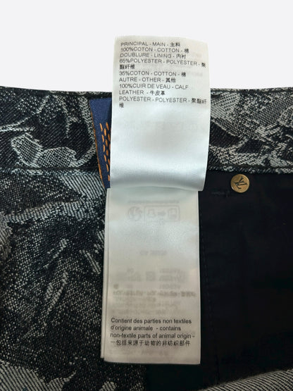 Louis Vuitton Blue & White Floral Monogram Denim Shorts