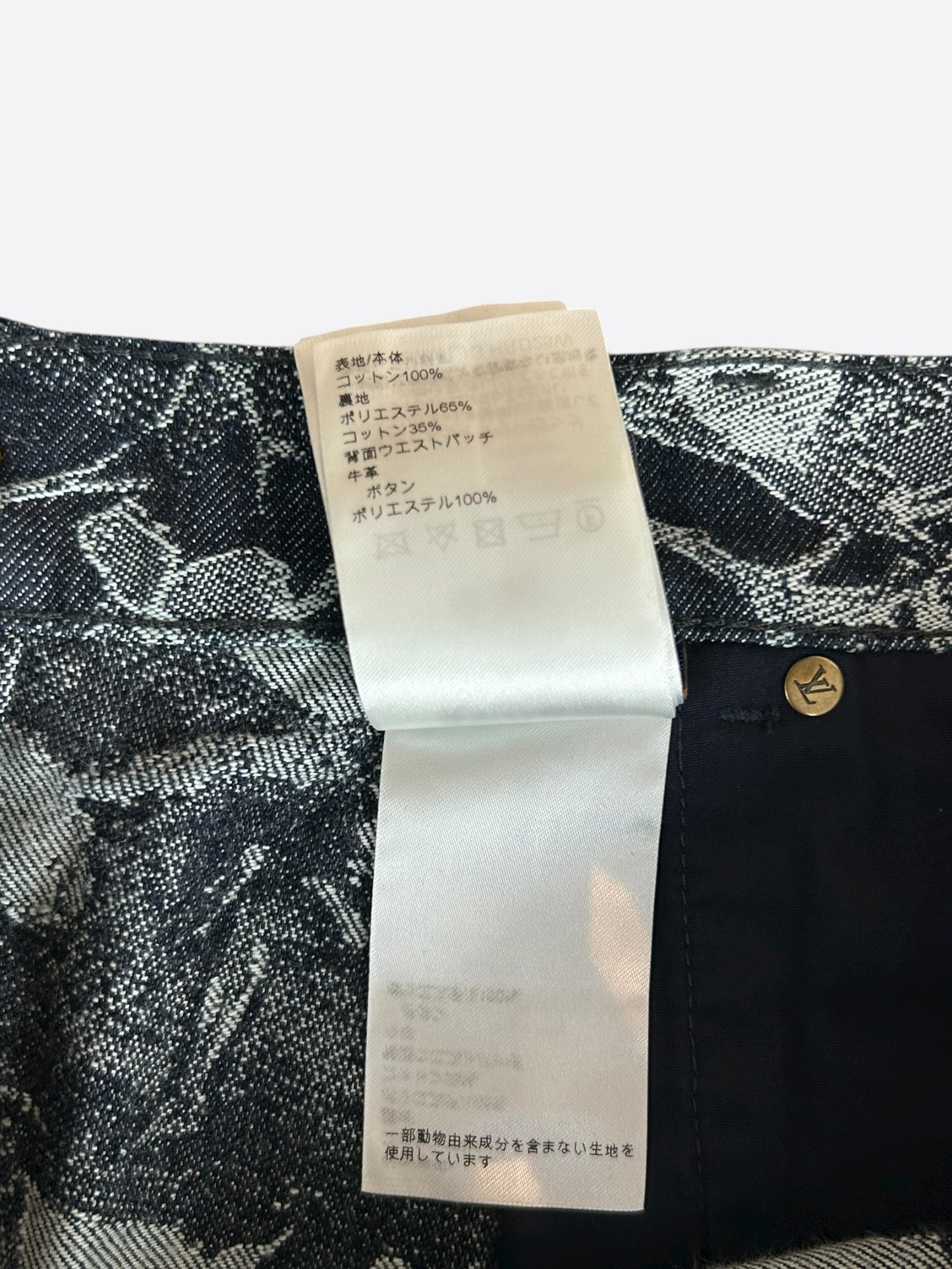 Louis Vuitton Blue & White Floral Monogram Denim Shorts