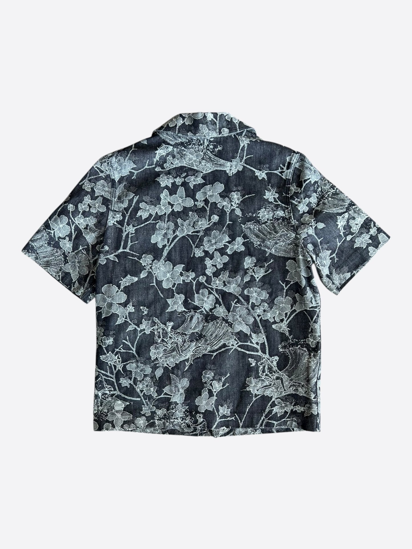 Louis Vuitton Blue & White Floral Monogram Denim Shirt