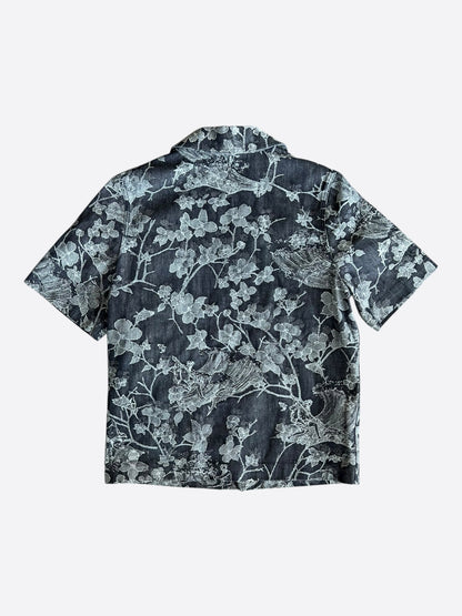 Louis Vuitton Blue & White Floral Monogram Denim Shirt