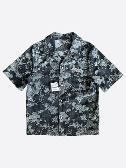 Louis Vuitton Blue & White Floral Monogram Denim Shirt