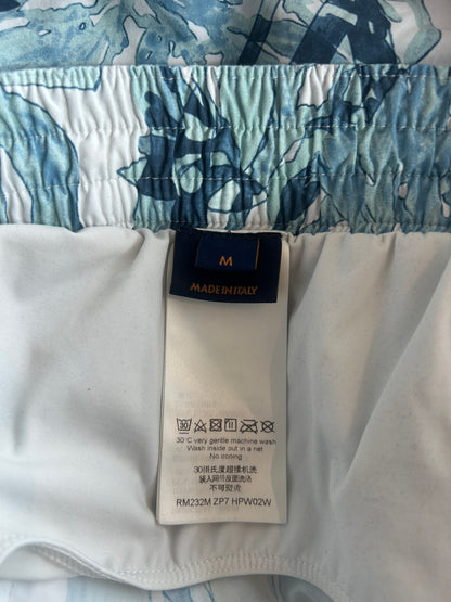 Louis Vuitton Blue & White Aquagarden Monogram Swimshorts