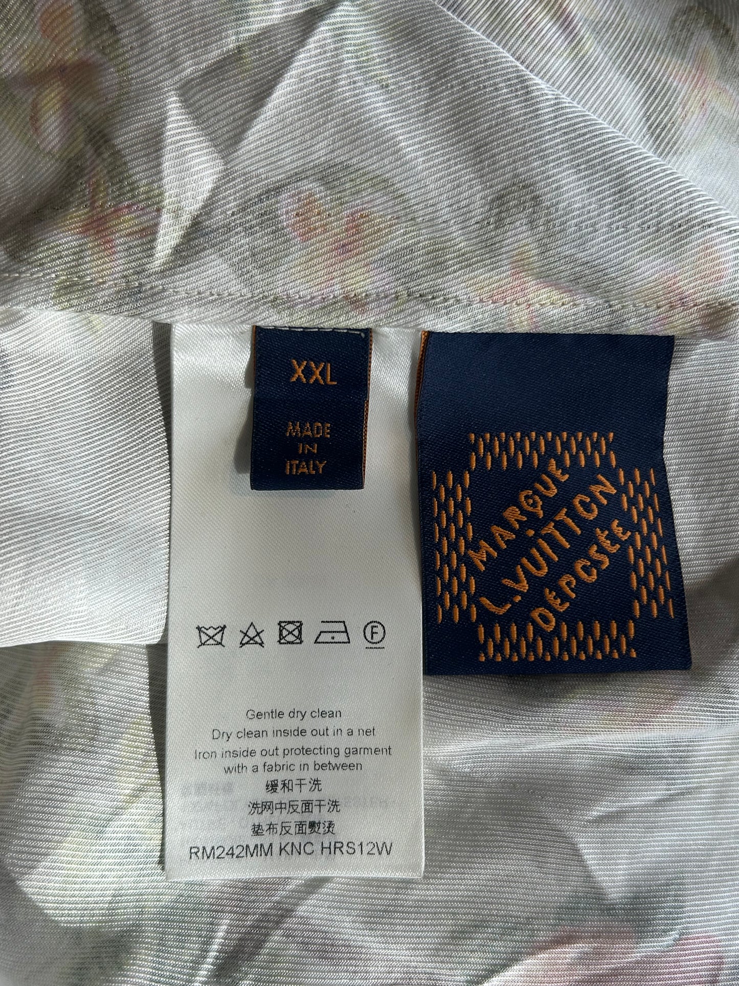 Louis Vuitton Beige Beach Monogram Silk Button Up Shirt