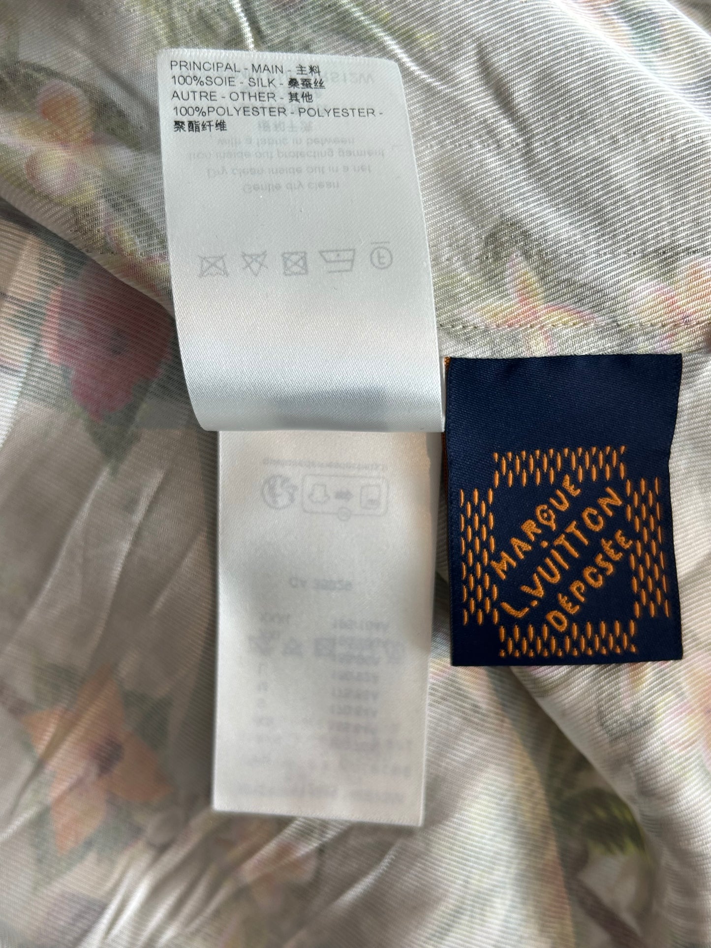 Louis Vuitton Beige Beach Monogram Silk Button Up Shirt