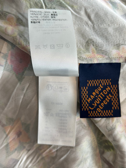 Louis Vuitton Beige Beach Monogram Silk Button Up Shirt