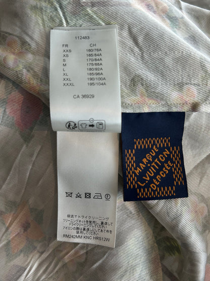 Louis Vuitton Beige Beach Monogram Silk Button Up Shirt